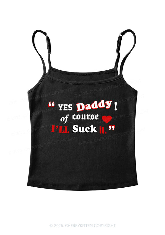 Daddy Suck It Y2K Spaghetti Strap Cami Cherrykitten