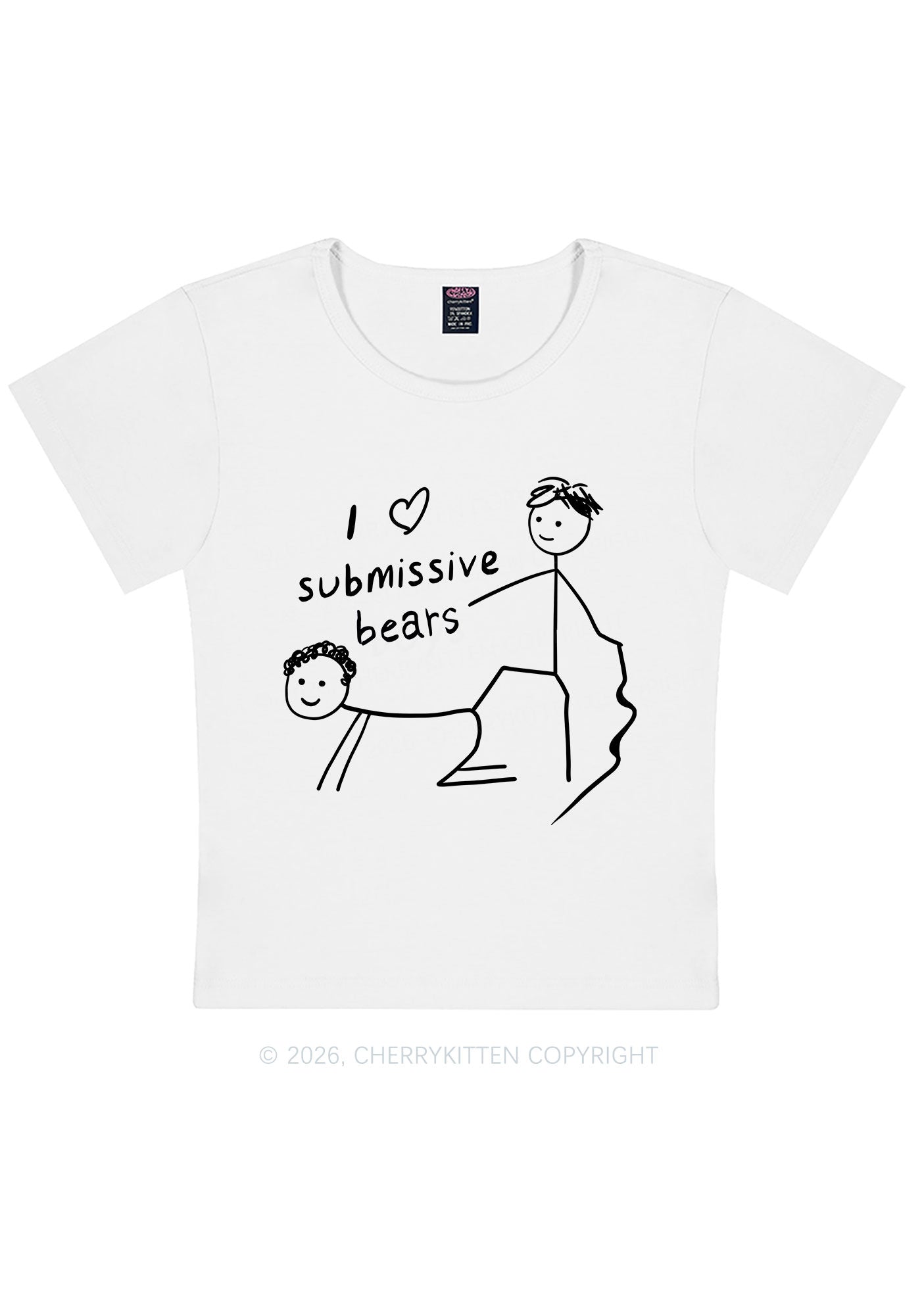 I Love S Bears Y2K Baby Tee Cherrykitten