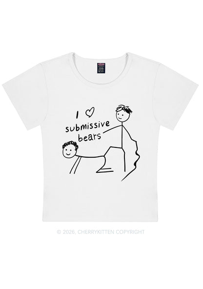 I Love S Bears Y2K Baby Tee Cherrykitten