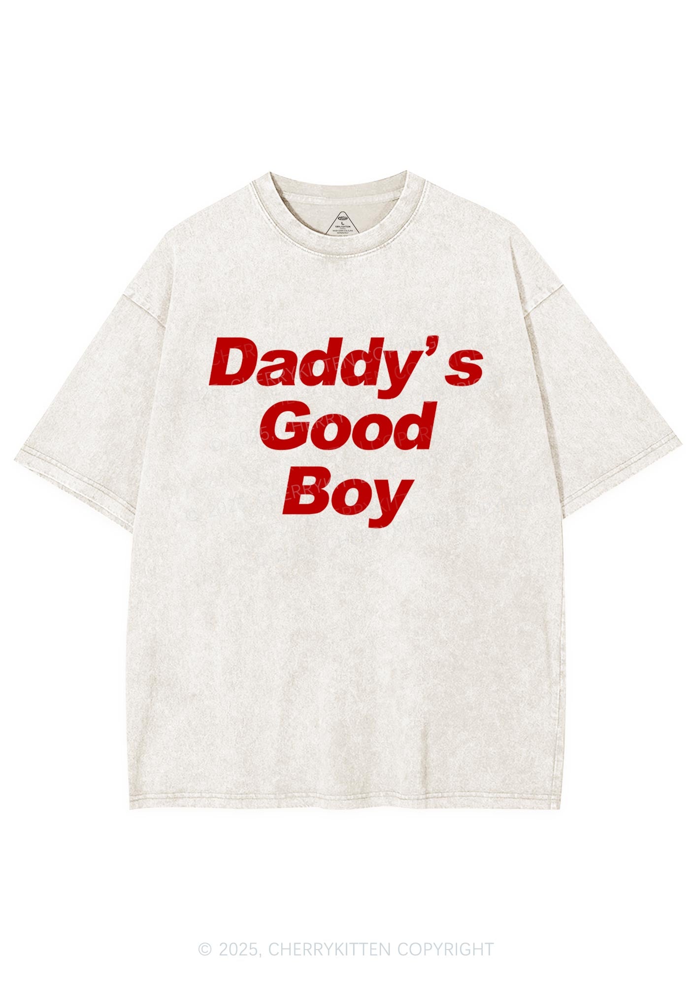 Daddys Good Boy Y2K Shirts Washed Tee Cherrykitten