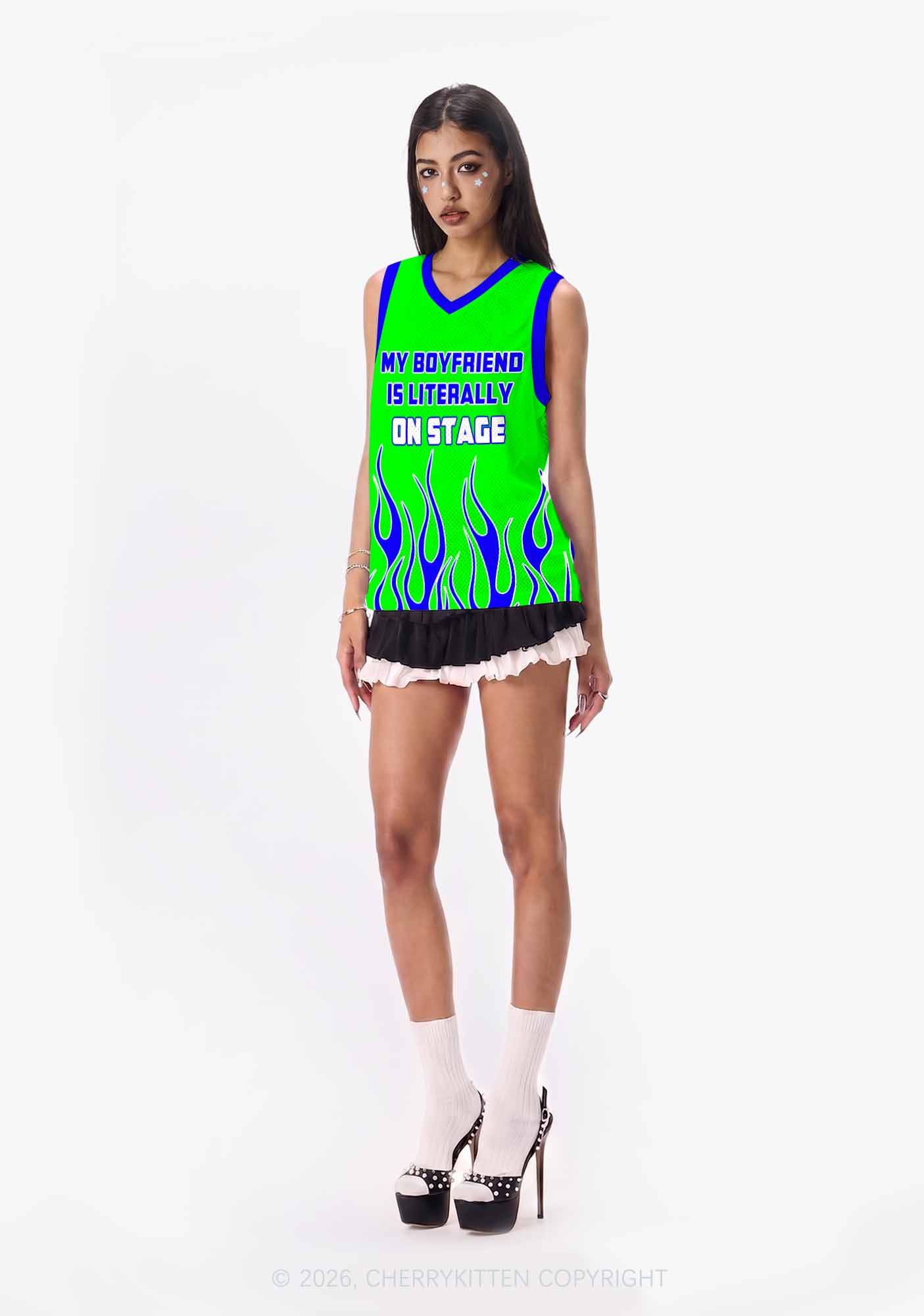 My BF Is Literally On Stage Y2K Sport Jersey Tank Cherrykitten