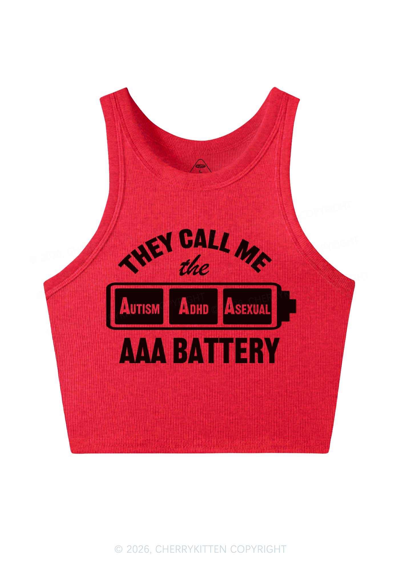 They Call Me AAA Battery Pride Y2K Crop Tank Top Cherrykitten