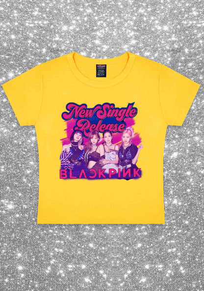 BP New Single Release Kpop Y2K Baby Tee Cherrykitten