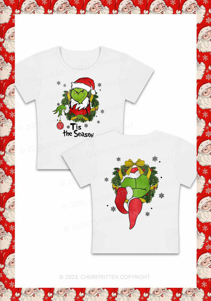 Christmas Tis the Season Two Sides Y2K Baby Tee Cherrykitten