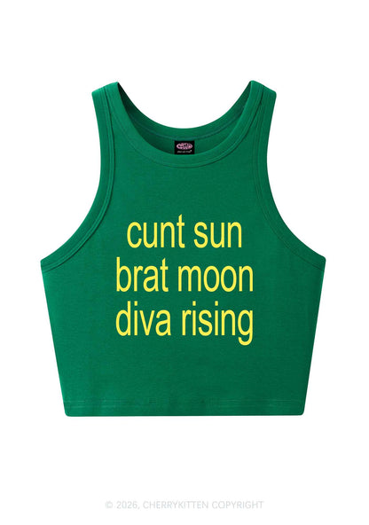 Cxxt Sun Brat Moon Diva Rising Y2K Crop Tank Top Cherrykitten