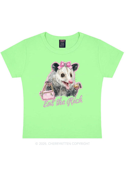 Eat The Rich Possum Y2K Baby Tee Cherrykitten