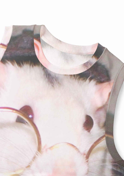Glasses Rat Y2K Mesh Muscle Tank Cherrykitten