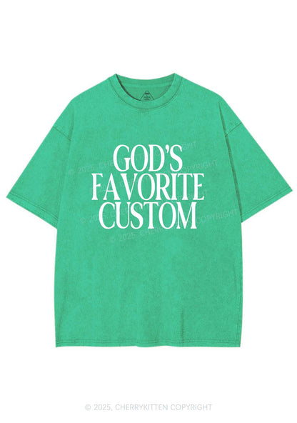 Gods Favorite Custom Y2K Shirts Washed Tee Cherrykitten
