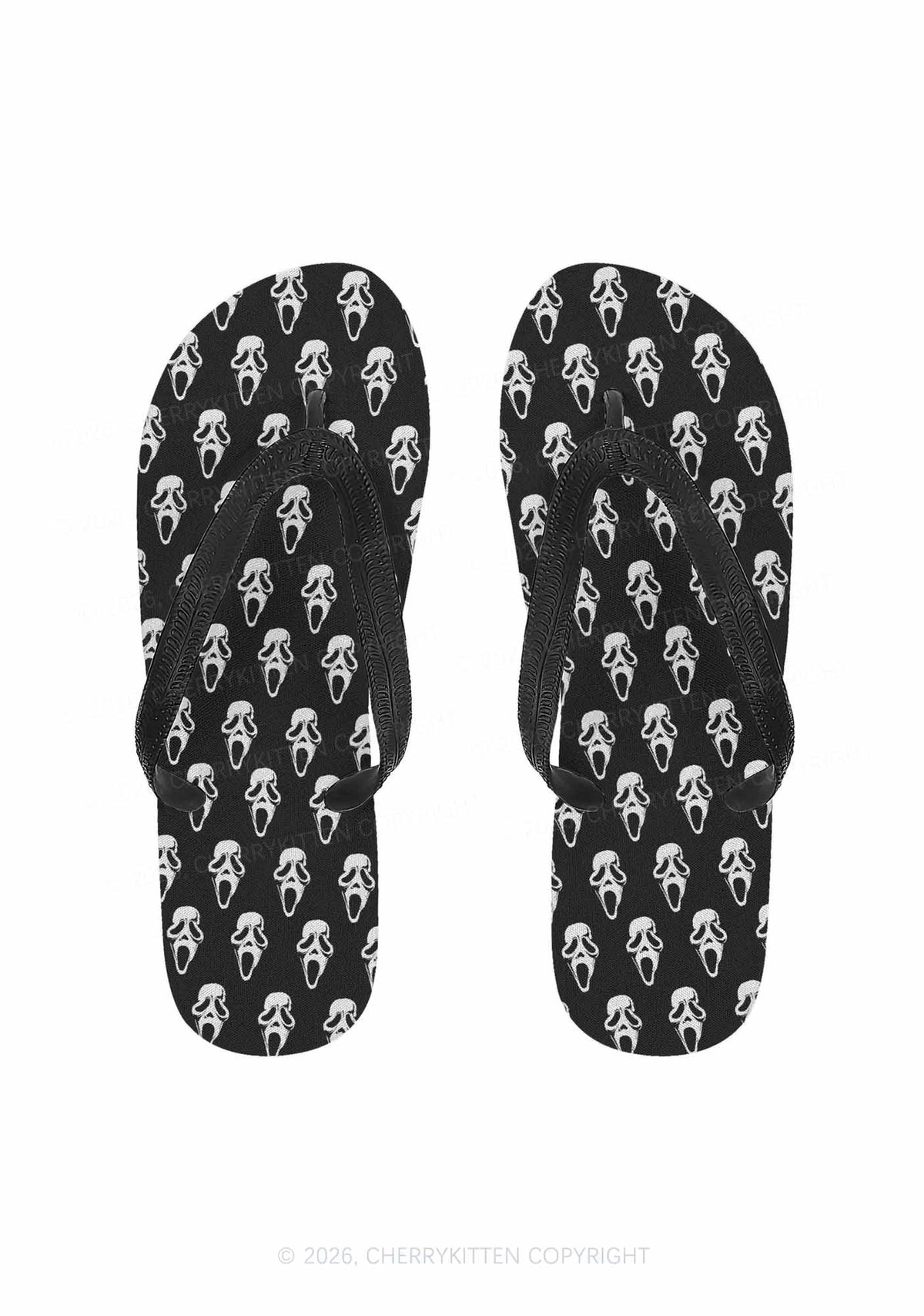 Halloween Spooky Ghost Y2K Print Flip Flops Cherrykitten