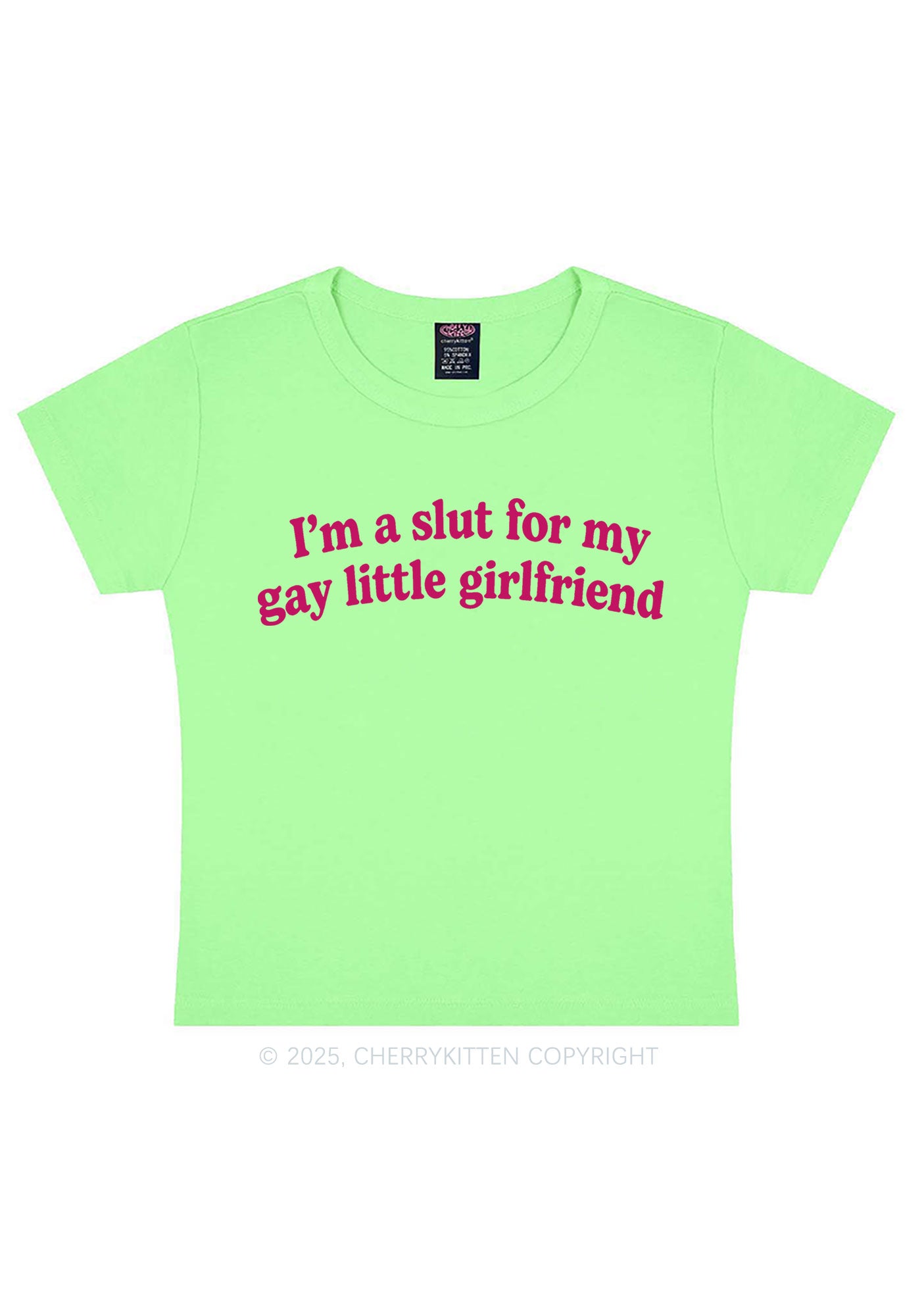 Slxt For My Gay GF Valentine's Day Y2K Baby Tee Cherrykitten