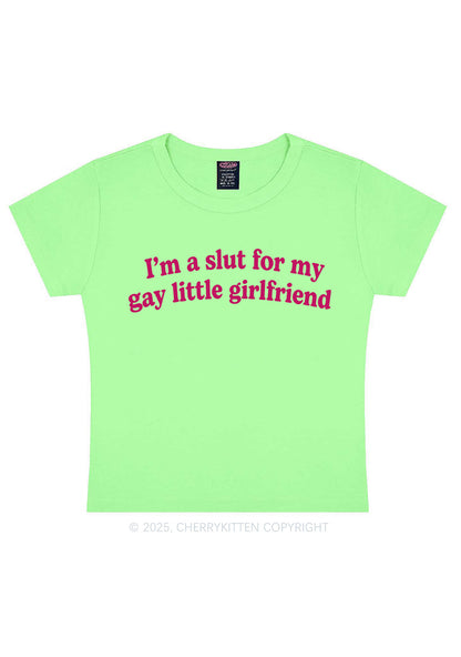 Slxt For My Gay GF Valentine's Day Y2K Baby Tee Cherrykitten