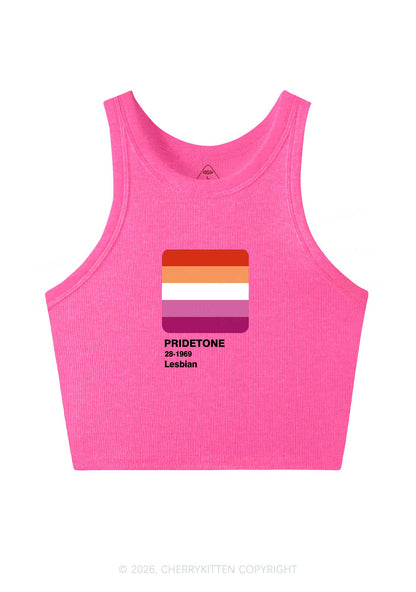 Pridetone Lesbian Pride Y2K Crop Tank Top Cherrykitten