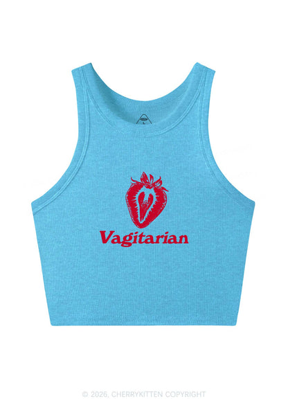 Vagitarian Strawberry Pride Y2K Crop Tank Top Cherrykitten