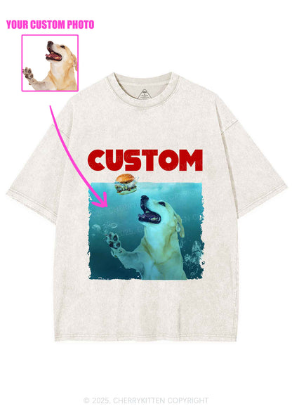 Custom Jowls Dog Y2K Shirts Washed Tee Cherrykitten