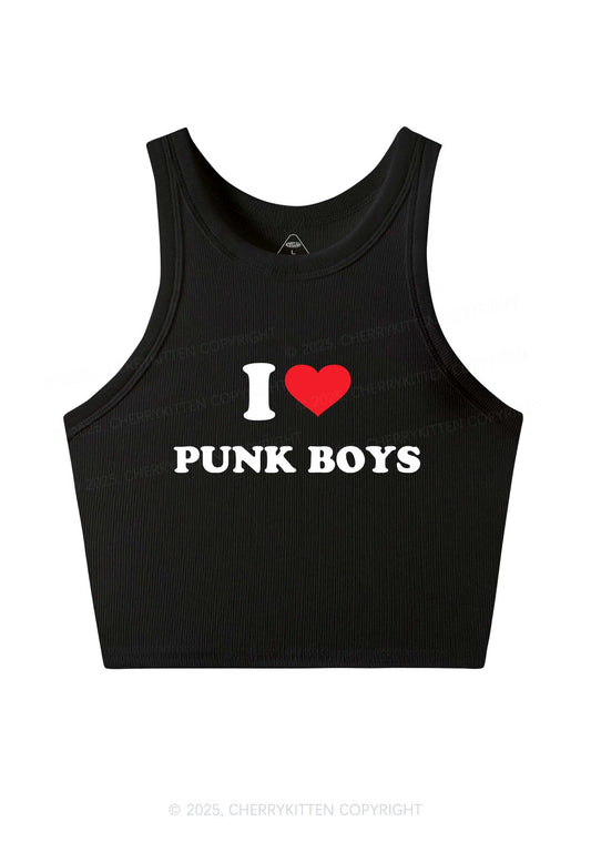 I Love Punk Boys Y2K Crop Tank Top Cherrykitten