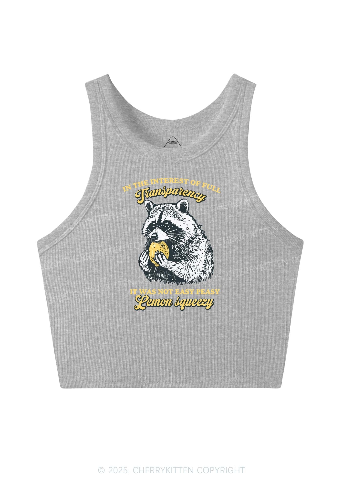 Transparency Lemon Squeezy Y2K Crop Tank Top Cherrykitten