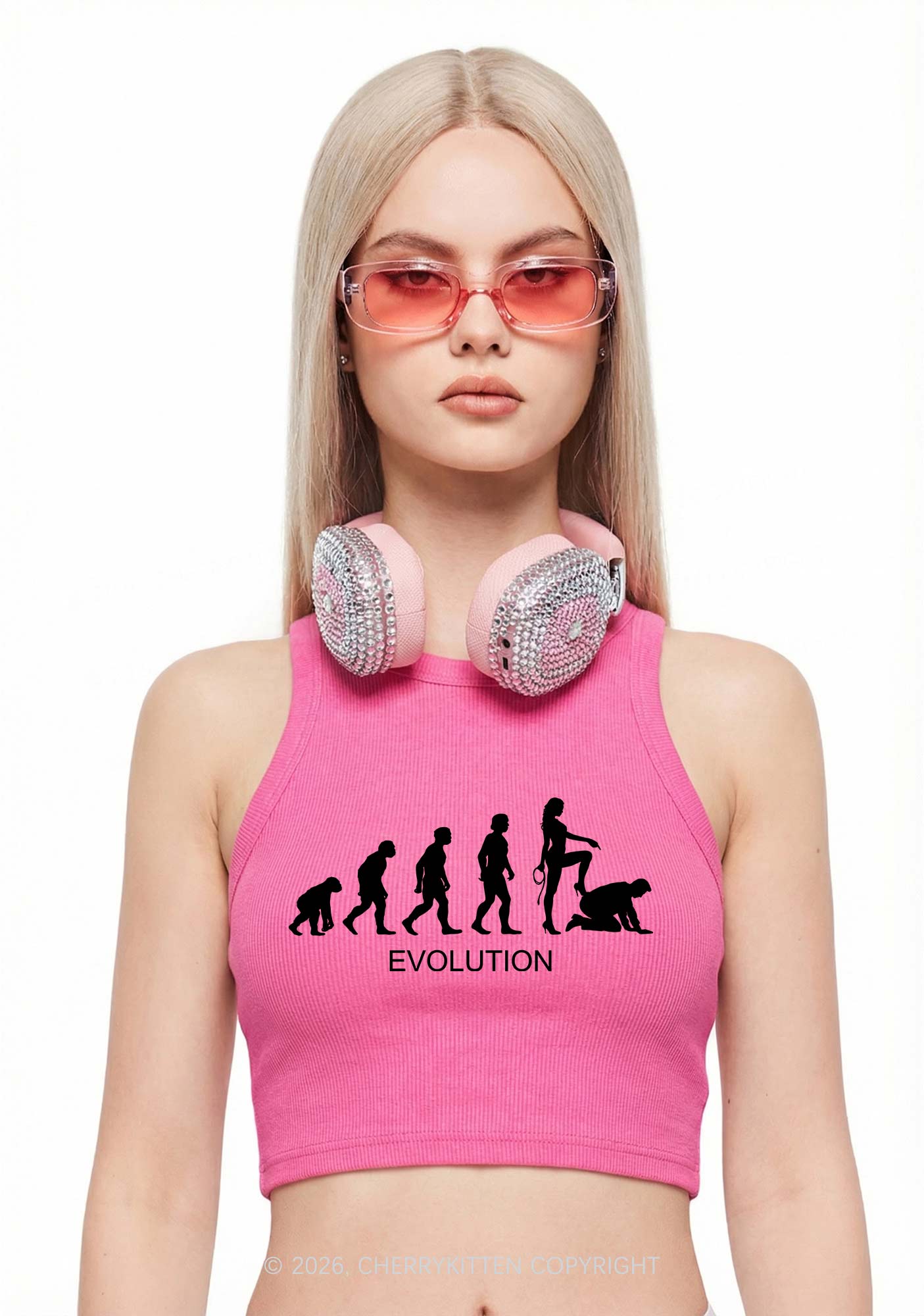 Female Evolution Y2K Crop Tank Top Cherrykitten