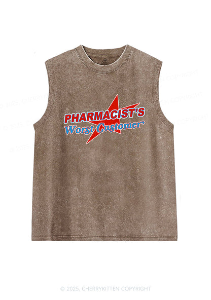 Pharmacists Worst Customer Y2K Washed Muscle Tank Cherrykitten