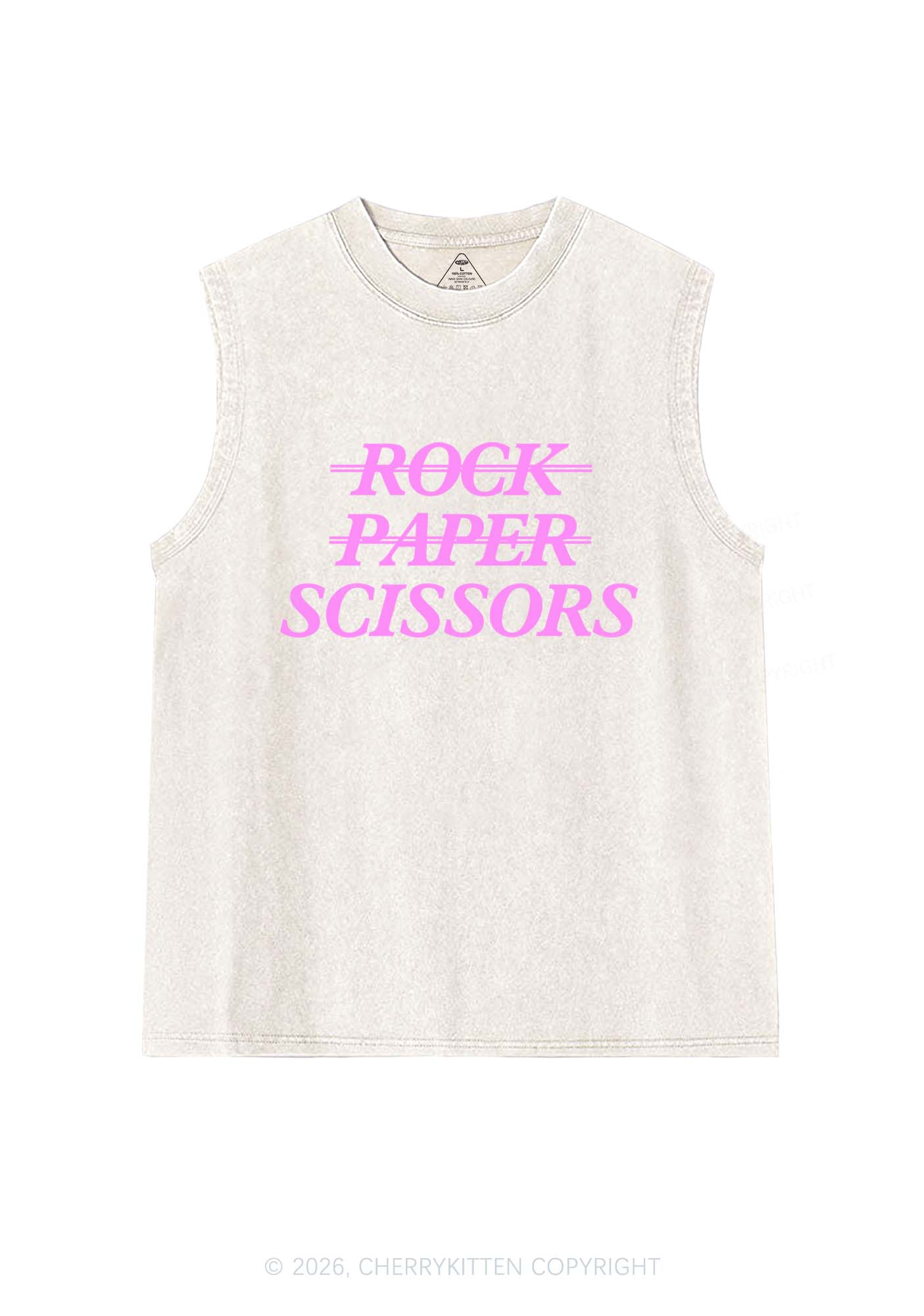 Rock Paper Scissors Pride Y2K Washed Muscle Tank Cherrykitten