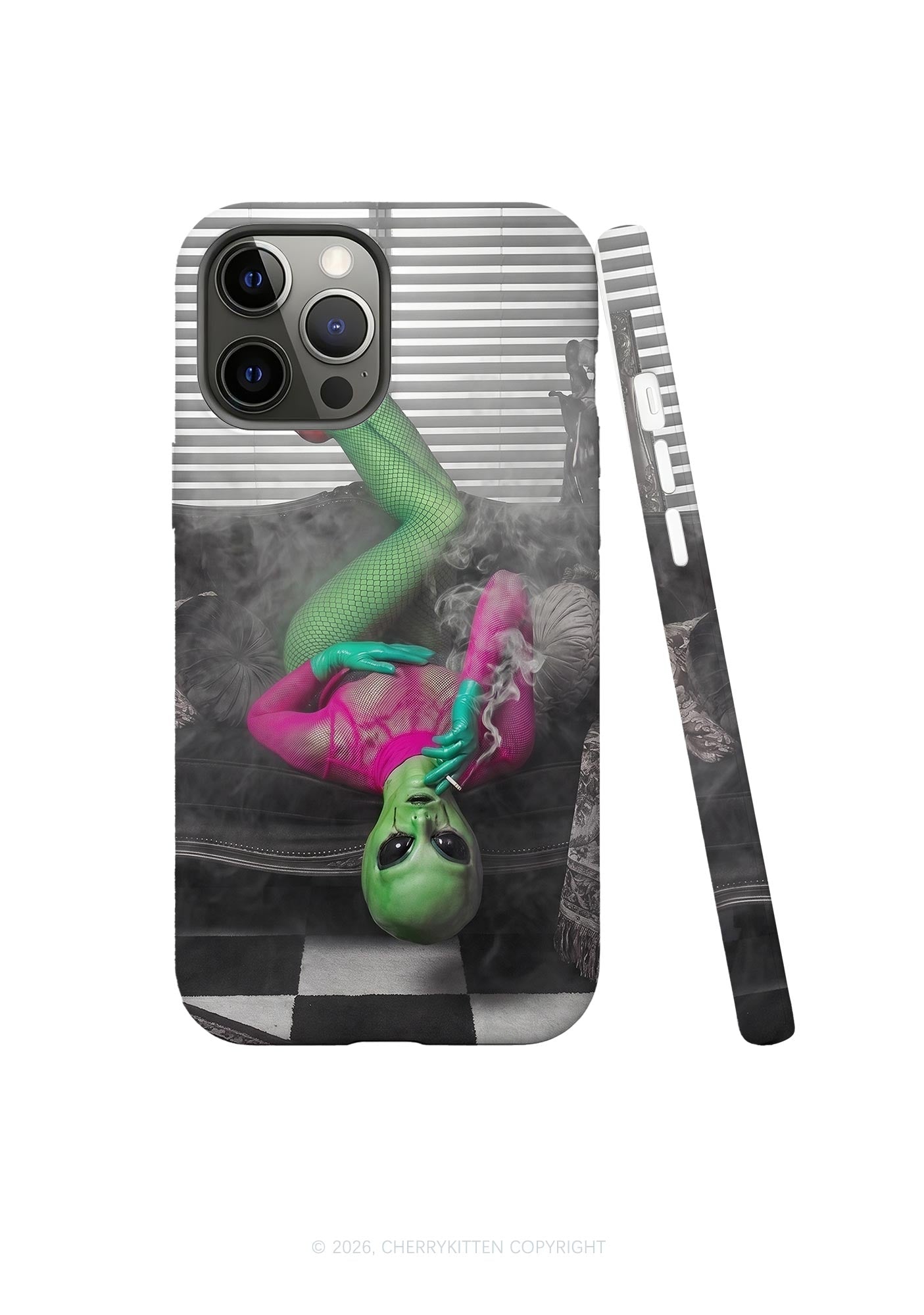 Halloween Smoking Alien Y2K Phone Case Cherrykitten