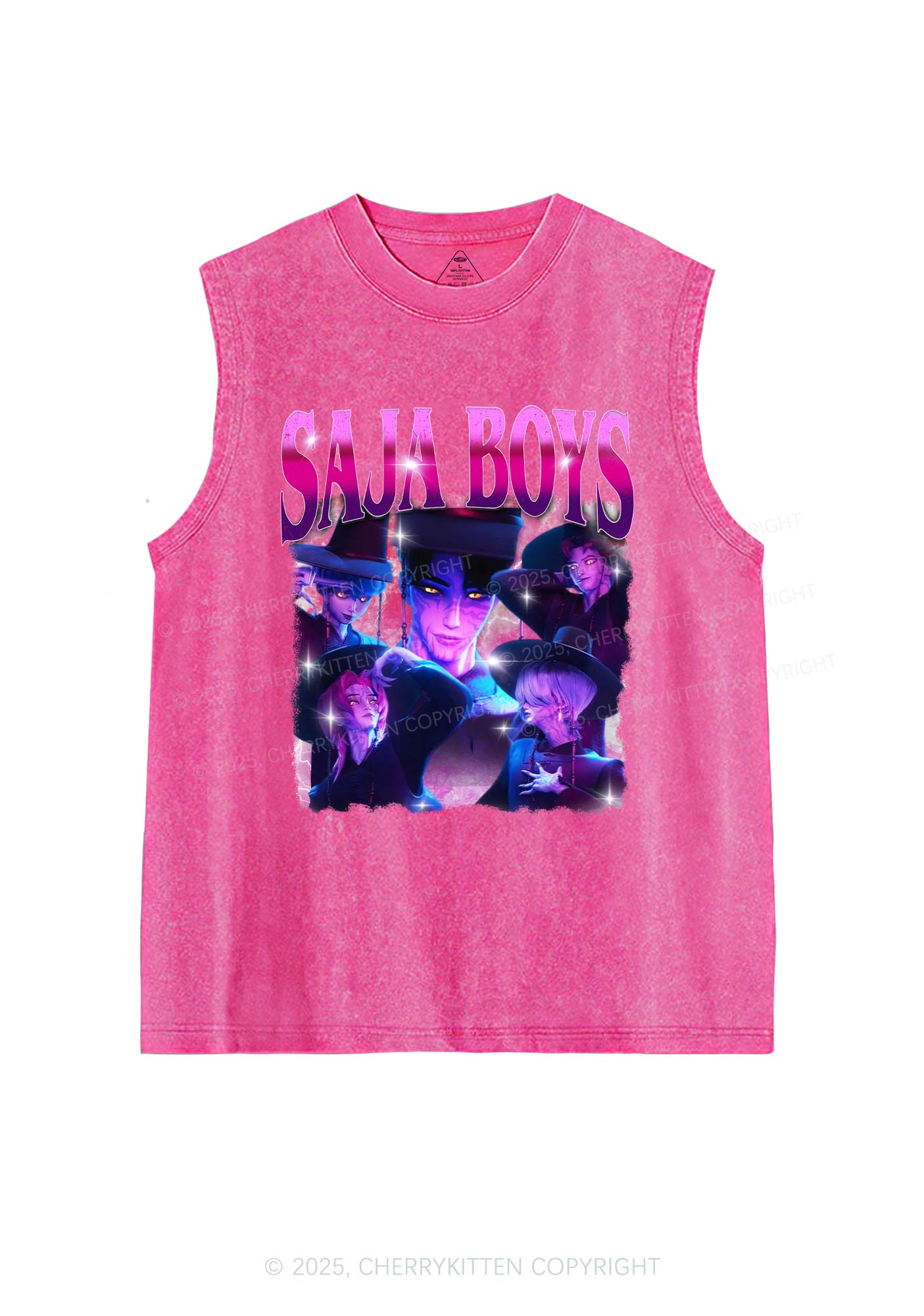 Kpop Boy Group Y2K Washed Muscle Tank Cherrykitten