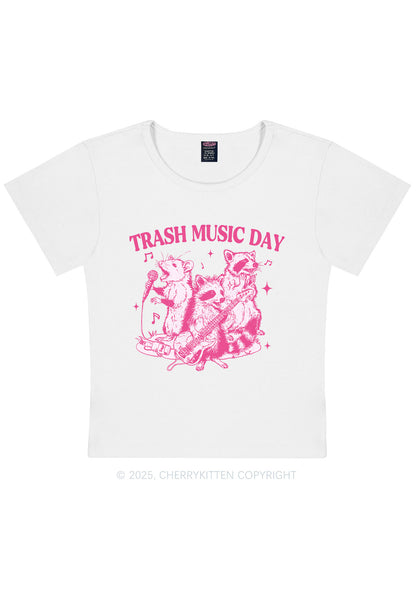 Trash Music Day Y2K Baby Tee Cherrykitten