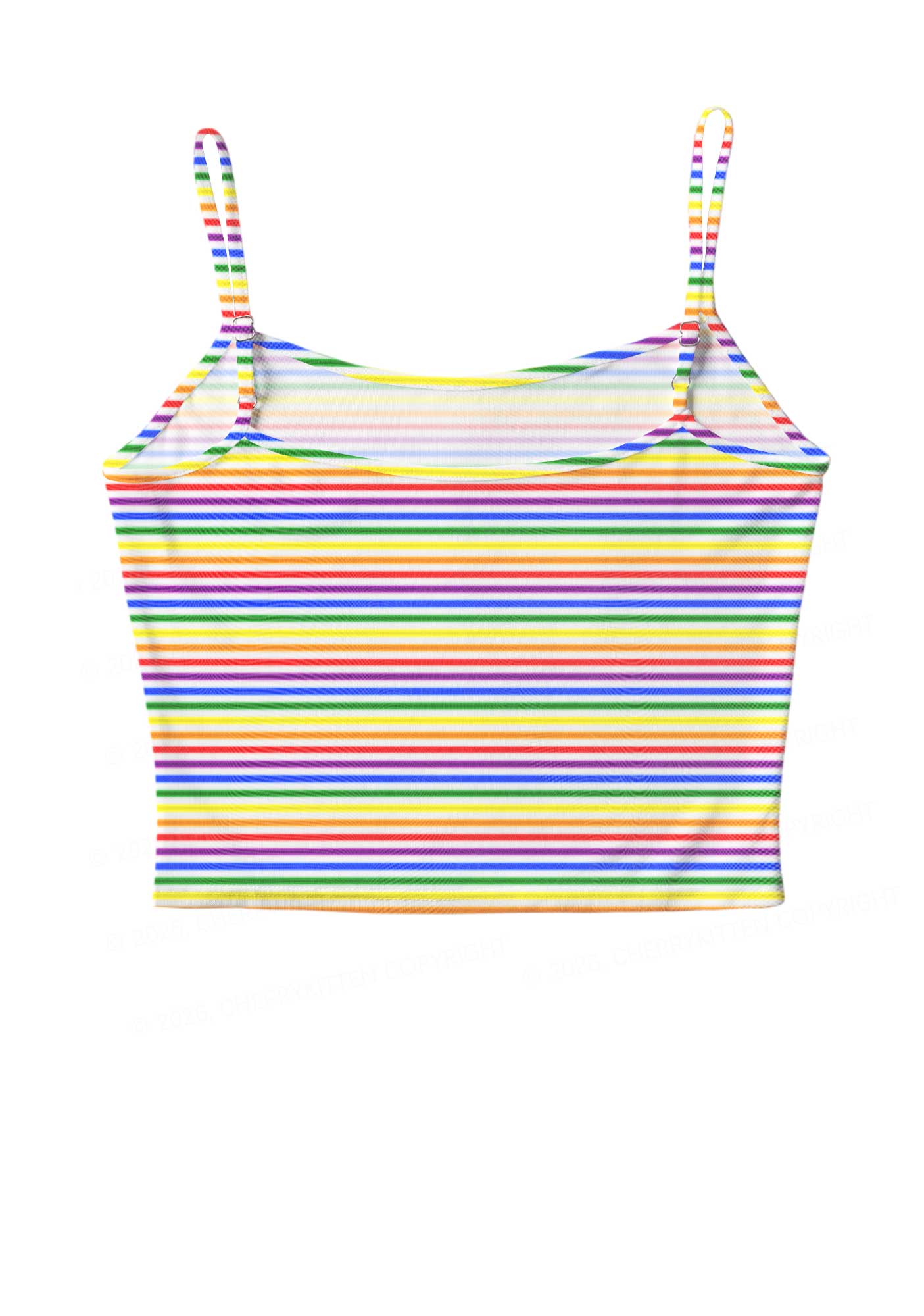 Rainbow Stripes Pride Y2K Mesh Cami Tank Cherrykitten