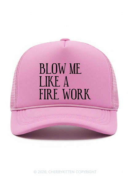 Blow Me Like Fire Work Y2K Trucker Hat Cherrykitten