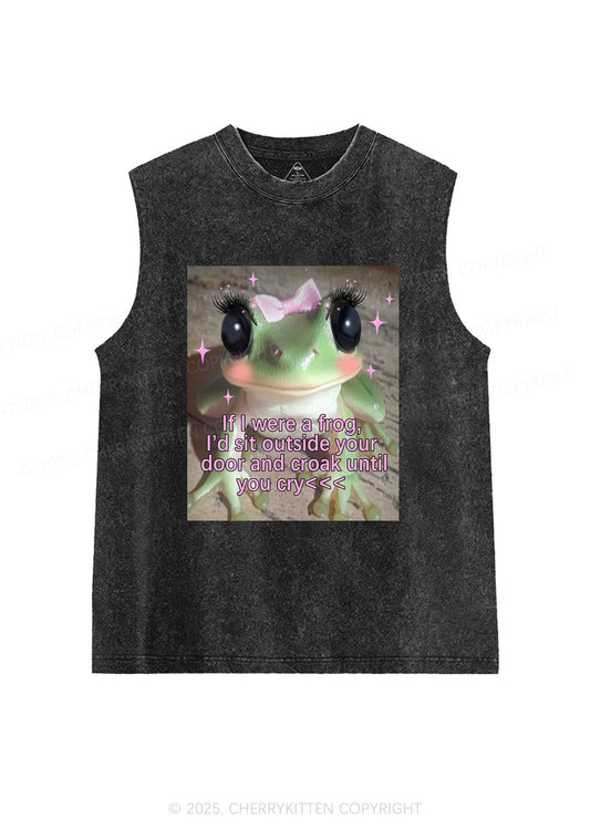 If I Were Frog Y2K Washed Muscle Tank Cherrykitten