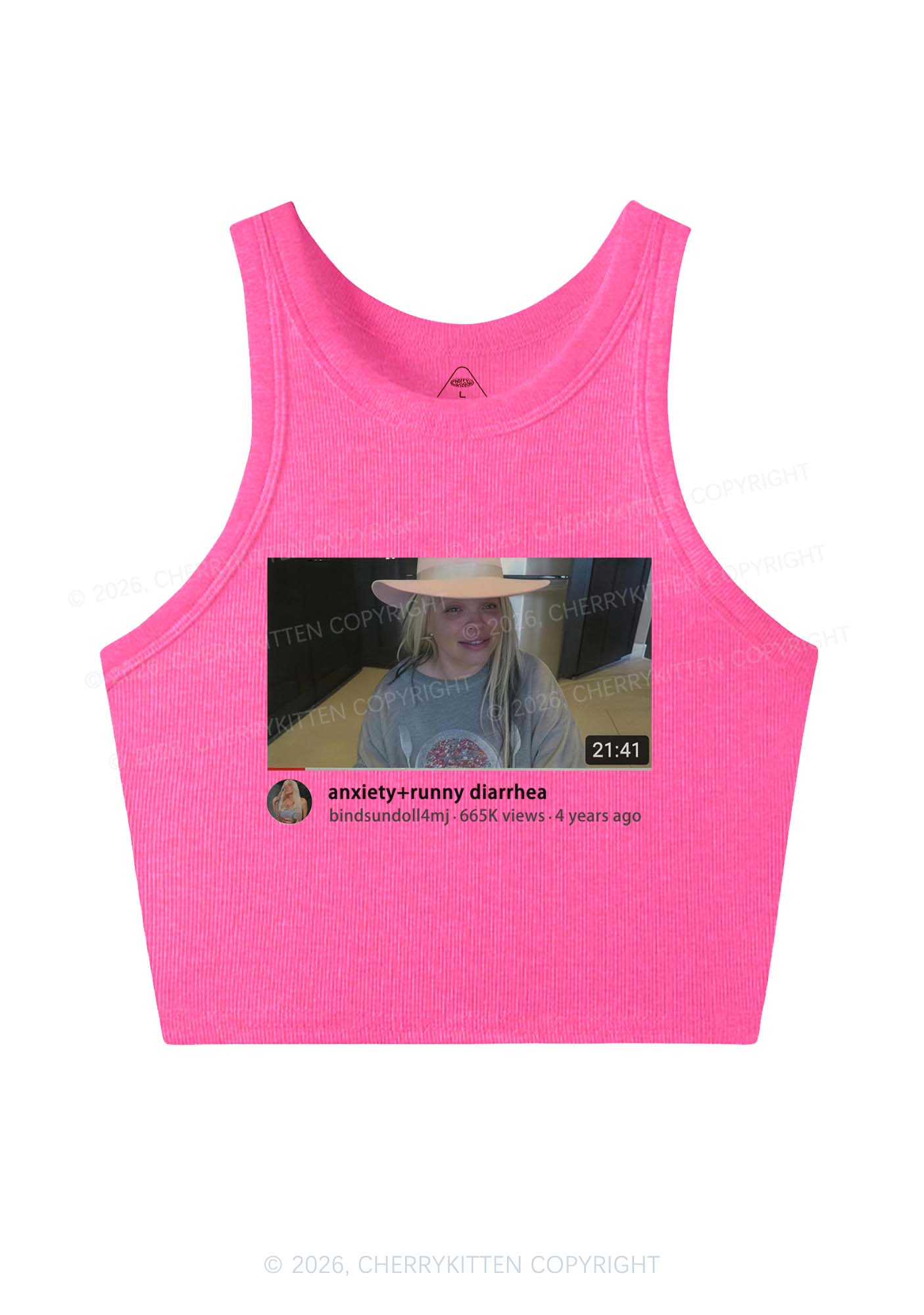 Anxiety Diarrhea Y2K Crop Tank Top Cherrykitten