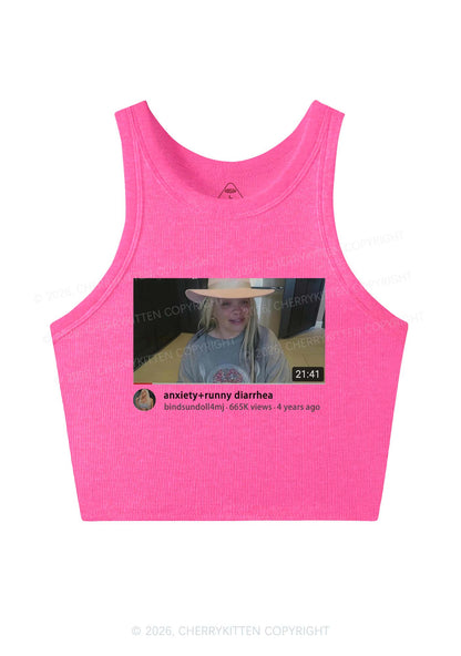 Anxiety Diarrhea Y2K Crop Tank Top Cherrykitten