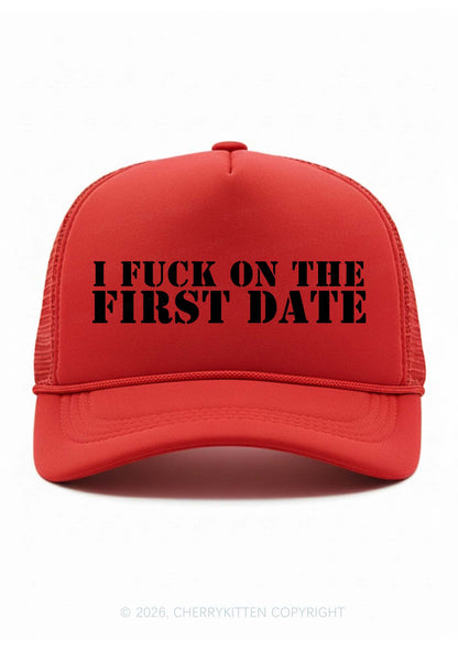 Fxxk On First Date Y2K Trucker Hat Cherrykitten