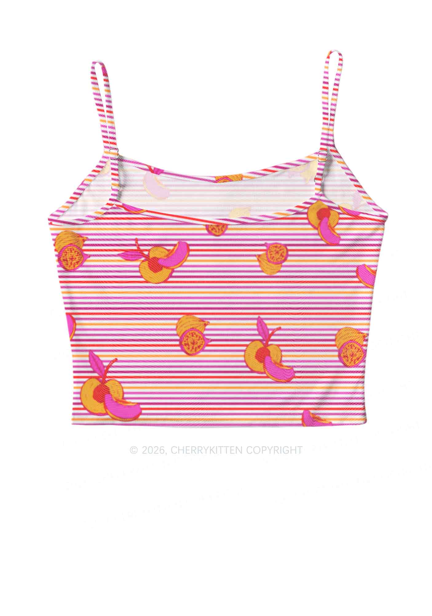 Peachy Lesbian Stripe Pride Y2K Mesh Cami Tank Cherrykitten