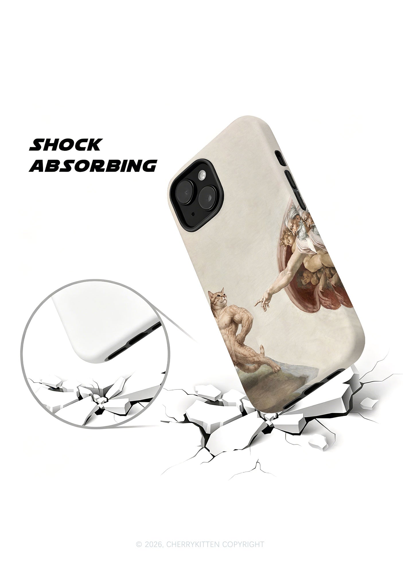Gym Cat God Touch Y2K Phone Case Cherrykitten