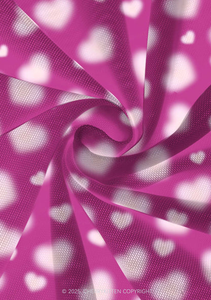 Pink Blurred Heart Valentine's Day Y2K Print Mini Layered Skirt Cherrykitten