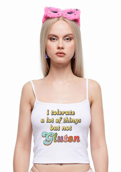 Tolerate Gluten Y2K Spaghetti Strap Cami Cherrykitten