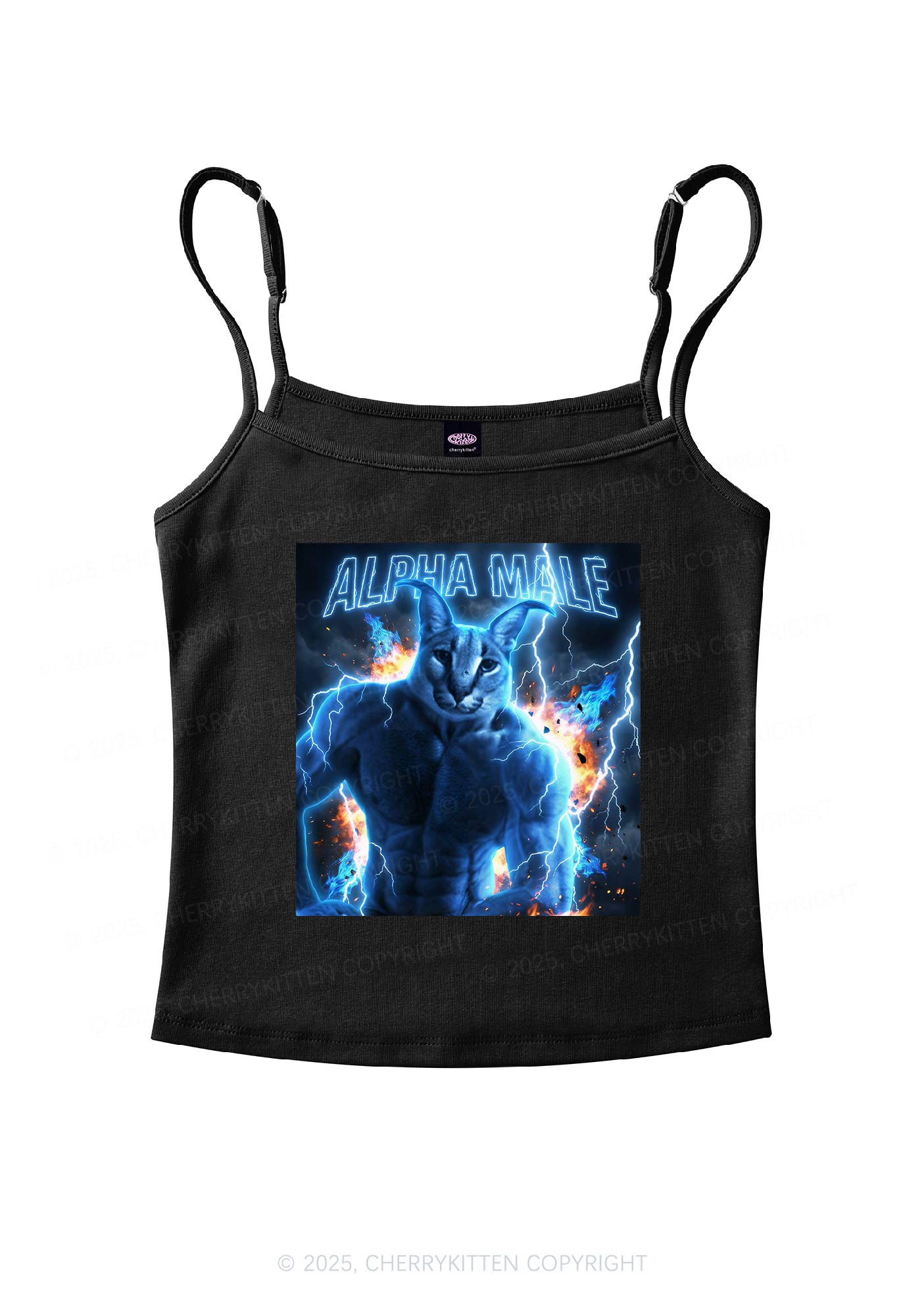 Alpha Male Floppa Y2K Spaghetti Strap Cami Cherrykitten