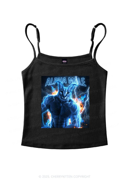 Alpha Male Floppa Y2K Spaghetti Strap Cami Cherrykitten