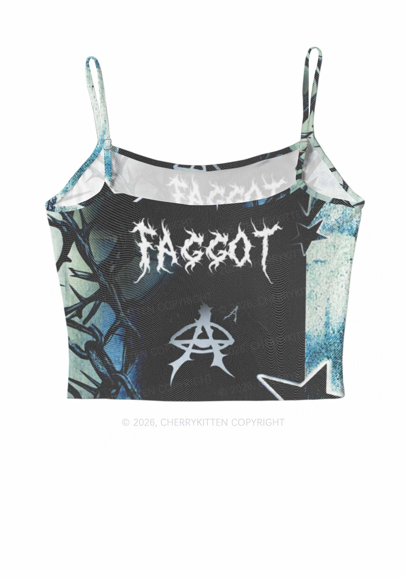 Black Thorn Faggot Pride Y2K Mesh Cami Tank Cherrykitten