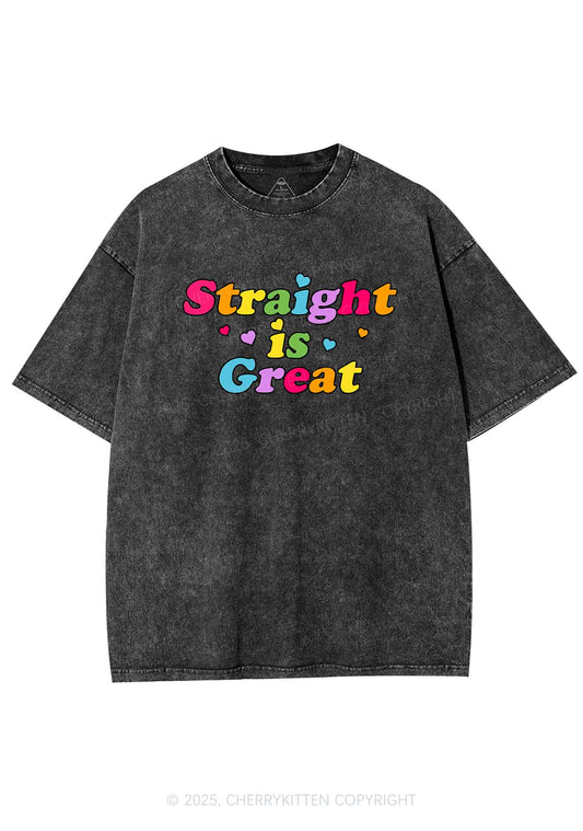 Straight Is Great Pride Y2K Shirts Washed Tee Cherrykitten