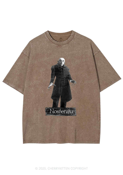 Halloween Male Vampire Y2K Shirts Washed Tee Cherrykitten