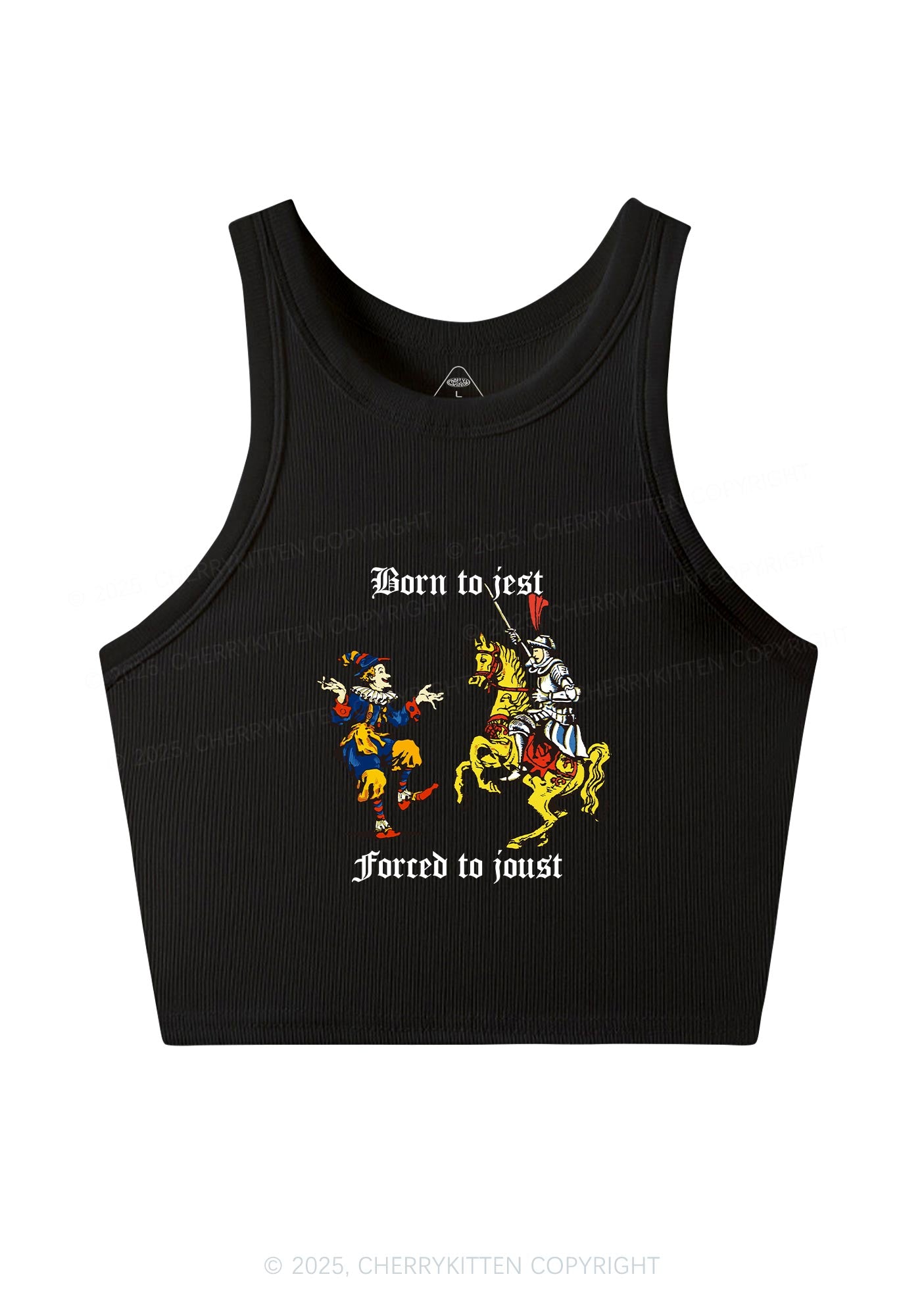 Born to Jest Forced to Joust Y2K Crop Tank Top Cherrykitten