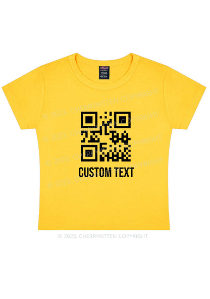 Custom Text QR Code Y2K Baby Tee Cherrykitten