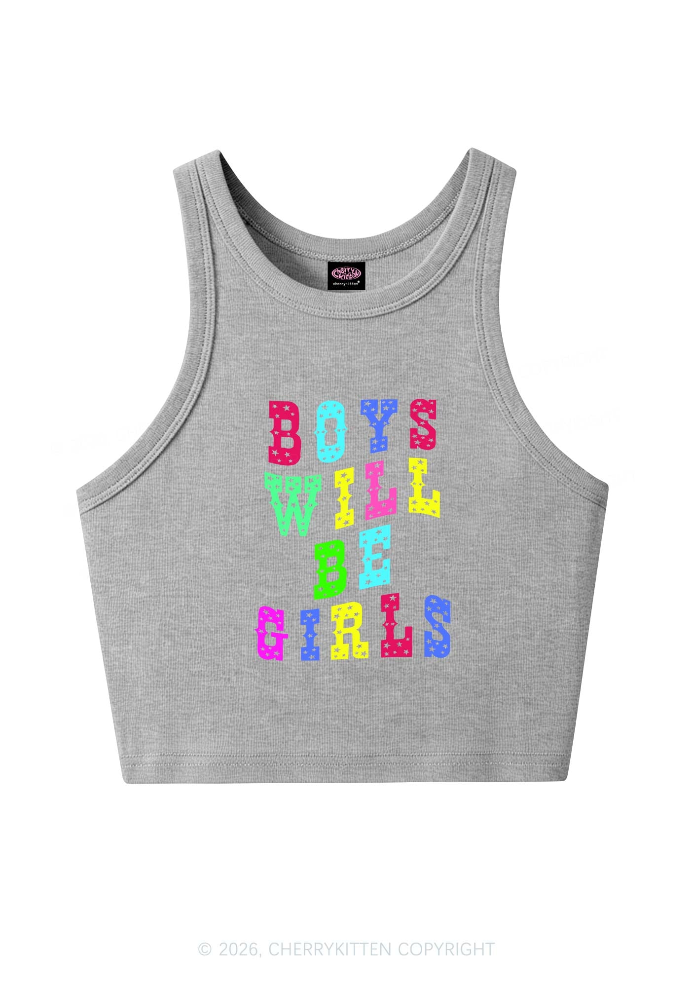 Boys Will Be Girls Pride Y2K Crop Tank Top Cherrykitten