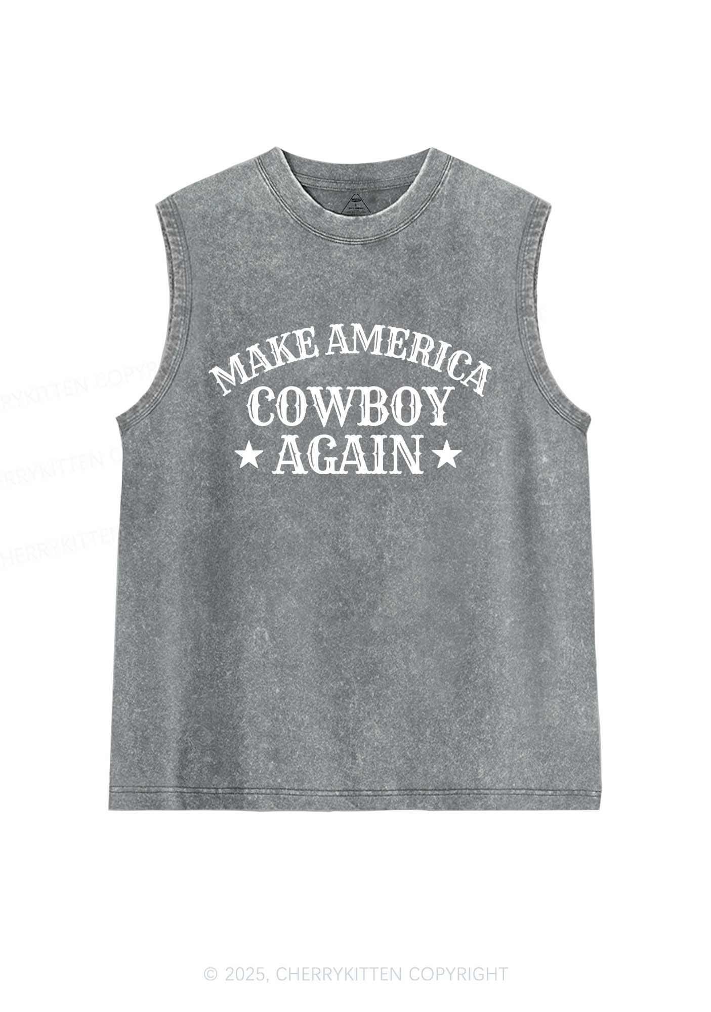 Cowboy Again Y2K Washed Muscle Tank Cherrykitten