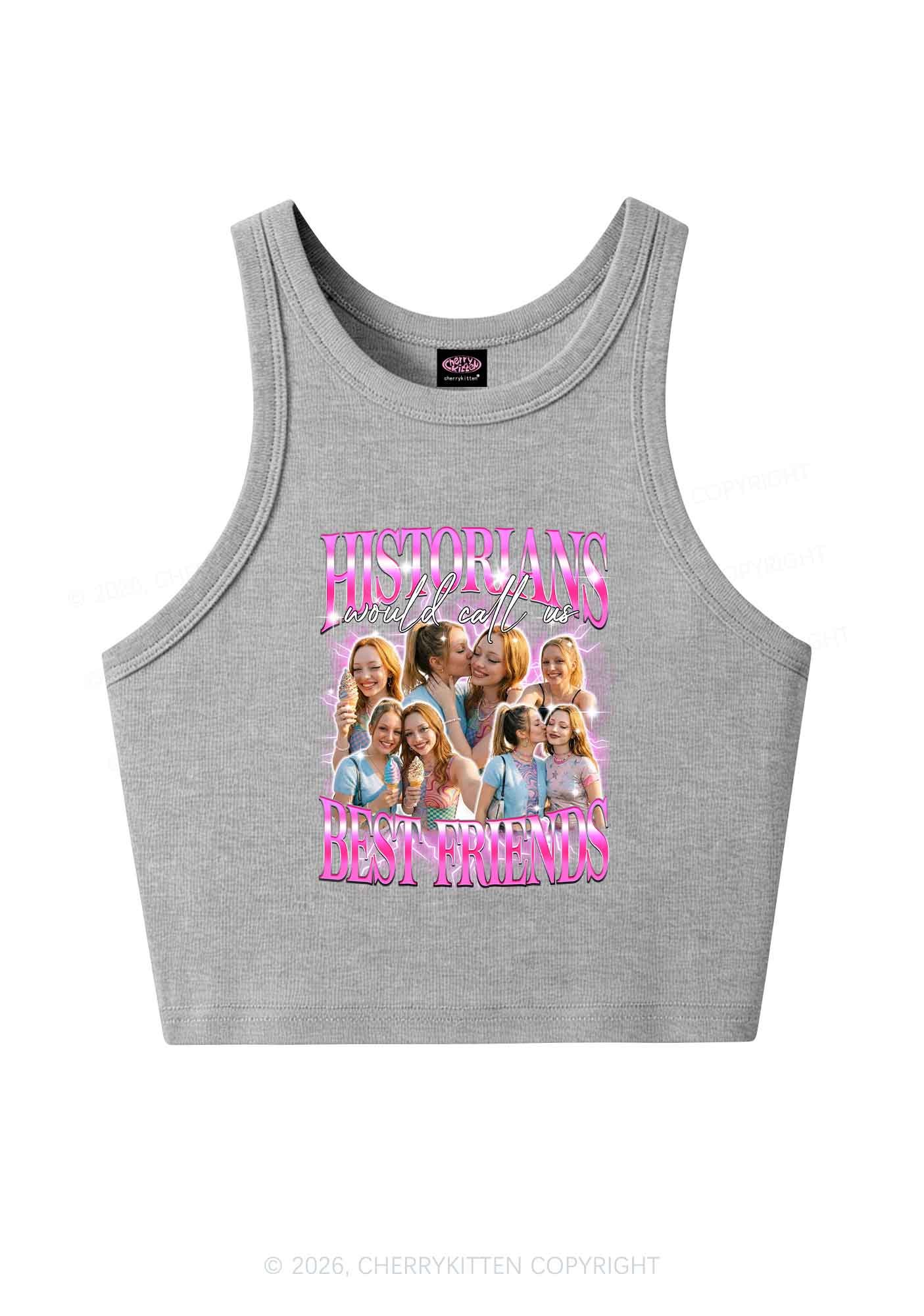 Custom Best Friends Photos Pride Y2K Crop Tank Top Cherrykitten