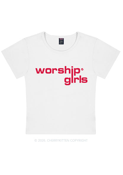Worship Girls Pride Y2K Baby Tee Cherrykitten