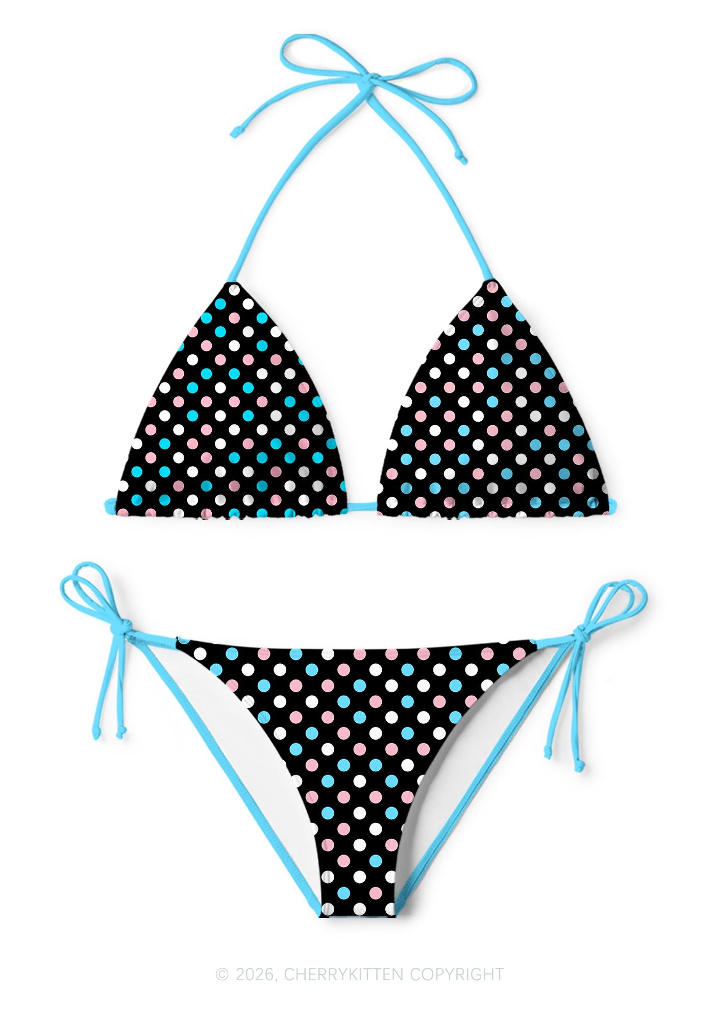 Trans Dots Pride Y2K Print Bikini Set Cherrykitten