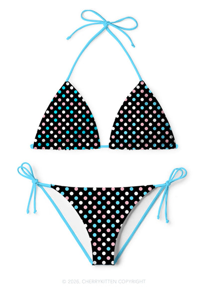 Trans Dots Pride Y2K Print Bikini Set Cherrykitten