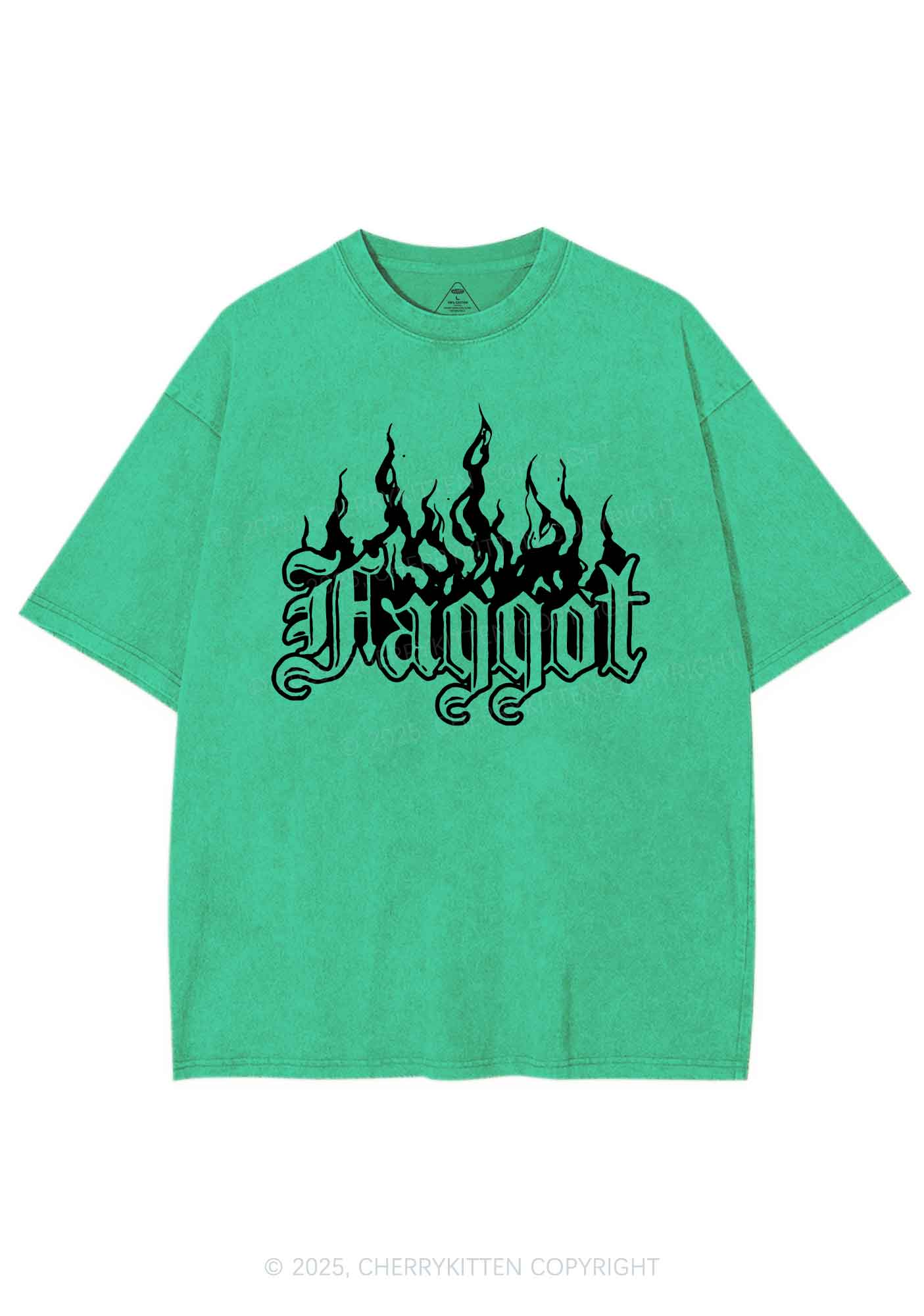 Halloween Goth Faggot Pride Y2K Shirts Washed Tee Cherrykitten